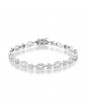 Marquise and Round Design Pave Set Bracelet in 9ct White Gold